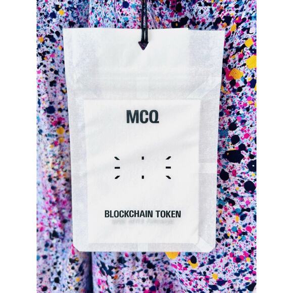 NWT MCQ Drawcord Mini Slip Dress Liliac Size medium Removable Sleeves $635 - Picture 13 of 16